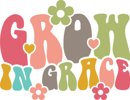 Bible quotes, retro tshirt design, Grow in grace - free svg file for members