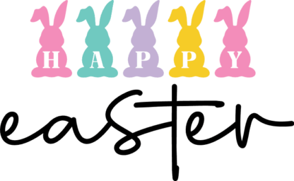 Happy easter, cute easter bunnies, easter decoration - free svg file for members