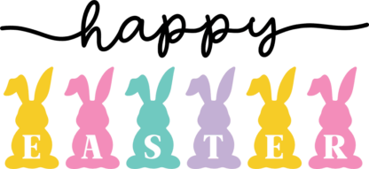 Cute easter bunnies, easter decor, Happy easter - free svg file for members