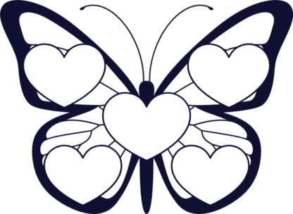 Heart butterfly clipart image, custom name frames free svg file