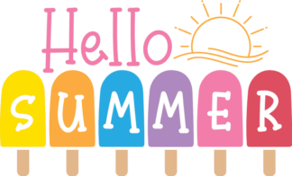 Hello summer, ice-cream clipart image, beach vibes free svg file