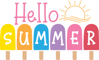 Hello summer, ice-cream clipart image, beach vibes free svg file