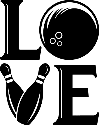 Love sign, Bowling lover gift, bowling ball and pins - free svg file ...
