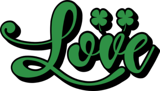 Love sign with clover leaves, saint patricks day tshirt design free svg file