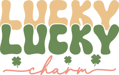 Lucky charm, echo stacked text, st patricks day free svg file