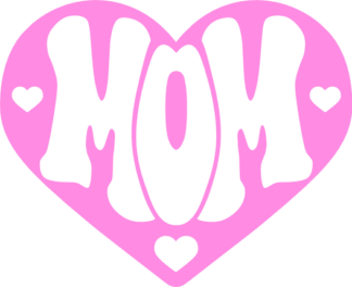 Mom sign in a heart, groovy text, mothers day gift free svg file