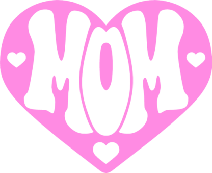 Mom sign in a heart, groovy text, mothers day gift free svg file