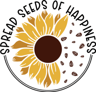 Spread seeds of happiness, sunflower, motivational quotes free svg file