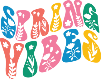 Retro groovy text, Spring vibes, easter decor - free svg file for members