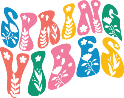 Retro groovy text, Spring vibes, easter decor - free svg file for members