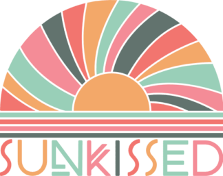 Sunkissed, sun retro design, cute girly tshirt design - free svg file for members