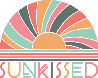 Sunkissed, sun retro design, cute girly tshirt design - free svg file for members