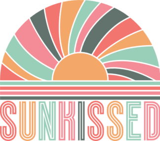 cute girly tshirt design, Sunkissed, retro sun design - free svg file for members