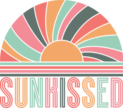 cute girly tshirt design, Sunkissed, retro sun design - free svg file for members