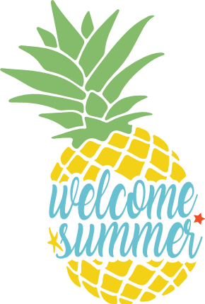 Welcome summer, split pineapple clipart image - free svg file for members