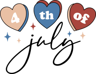 4th of july, hearts, independence day tshirt design - free svg file for members