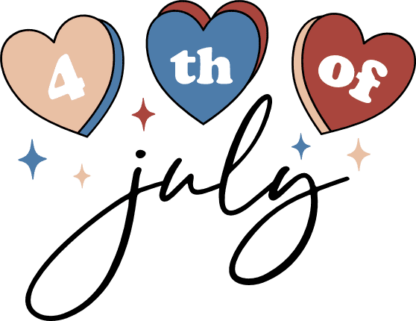 4th of july, hearts, independence day tshirt design - free svg file for members