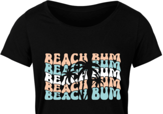 Beach bum, echo text, palm tree, vacation tshirt design - free svg file for members