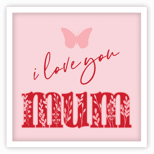 Gift card for mom, I love you mum, mothers day gift - free svg file for members