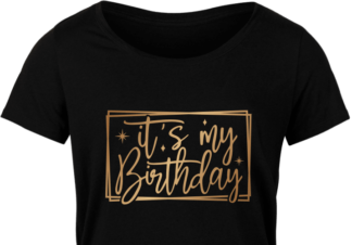 It's My Birthday, Golden Double Frame, Cute Girly Birthday Tshirt Design - free svg file for members