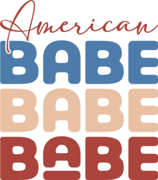 American babe, echo stacked text,  4th july t-shirt design - free svg file for members