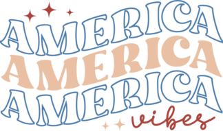 America vibes,  4th july shirt design, echo wavy stacked text - free svg file for members