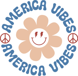 America vibes, smiley emoji flower, patriotic 4th july shirt design - free svg file for members
