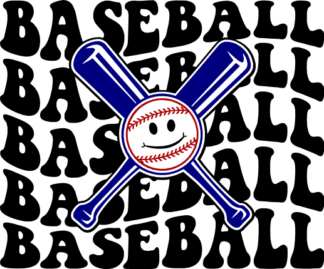 Baseball lover tshirt design, crossed bats with baseball ball clipart image - free svg file for members