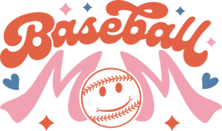 Tshirt design for a baseball fan mommy, Baseball mom, smiley emoji free svg file