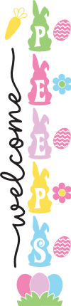 Welcome peeps, bunny clipart image, easter decoration - free svg file for members