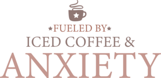 Fueled by iced coffee and anxiety, funny coffee lover tshirt design free svg file