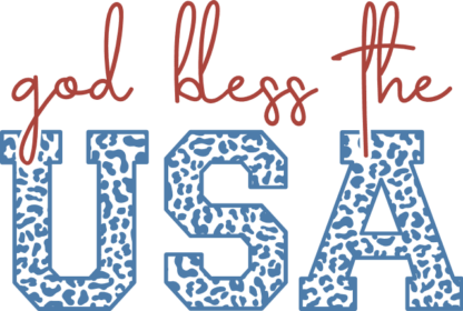 God bless the USA, leopard design, patriotic tshirt design - free svg file for members