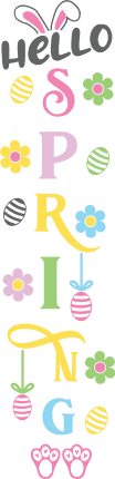 Easter wall decor, Hello spring, easter eggs - free svg file for members