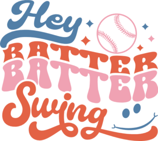 Hey batter swing, echo stacked text, baseball lover tshirt design - free svg file for members