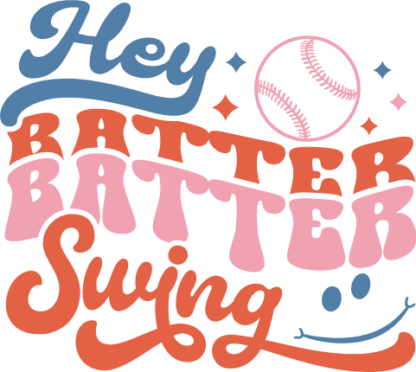Hey batter swing, echo stacked text, baseball lover tshirt design - free svg file for members