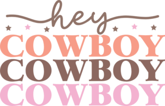 Hey cowboy, echo stacked text, cowboy tshirt design - free svg file for members