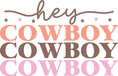 Hey cowboy, echo stacked text, cowboy tshirt design - free svg file for members