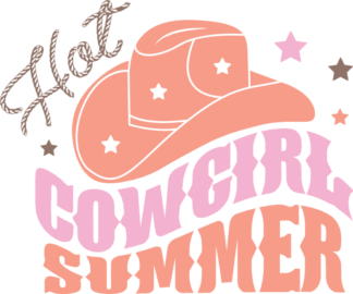 Hot cowgirl summer, cow girl hat clipart image, rodeo vibes shirt design - free svg file for members