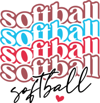 Softball, Echo Stacked Text, Softball Lover T-Shirt Design - free svg file for members