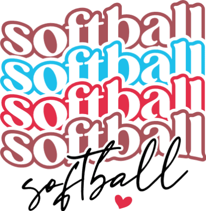 Softball, Echo Stacked Text, Softball Lover T-Shirt Design - free svg file for members