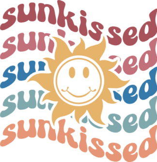 Echo Stacked Text, Sunkissed, Summer Sweatshirt Design - free svg file for members