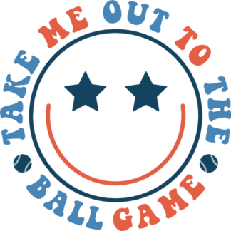 Take me out to the ball game, smiley emoji clipart image, baseball quotes free svg file