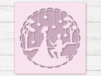Engagement wedding card design, greetings card - free svg file for members
