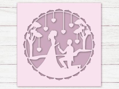 Engagement wedding card design, greetings card - free svg file for members