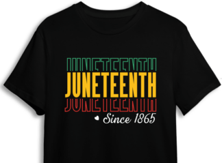 Juneteenth, since 1865, echo stacked text,  black woman shirt design - free svg file for members