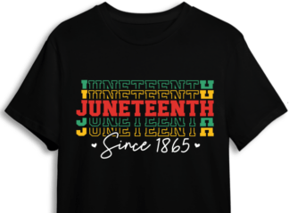 Echo stacked text, Juneteenth, since 1865,  black woman shirt design - free svg file for members