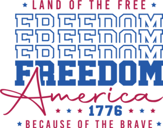 Land of the free, America freedom 1776, because of the brave - free svg file for members