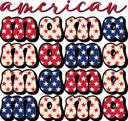 American mama, echo stacked text, 4th july t-shirt design - free svg file for members