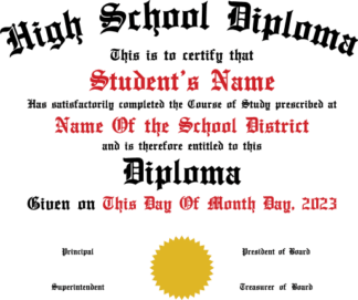 High school diploma Template, personalized, Graduation - free svg file for members