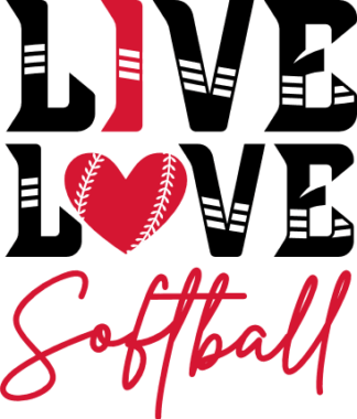 Live, love, softball, cute tshirt design for a softball lover - free svg file for members